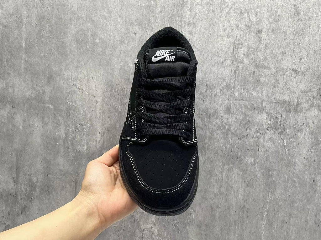 Travis Scott x Air Jordan 1 Low OG SP Black Phantom Reverse Swoosh Sneakers
