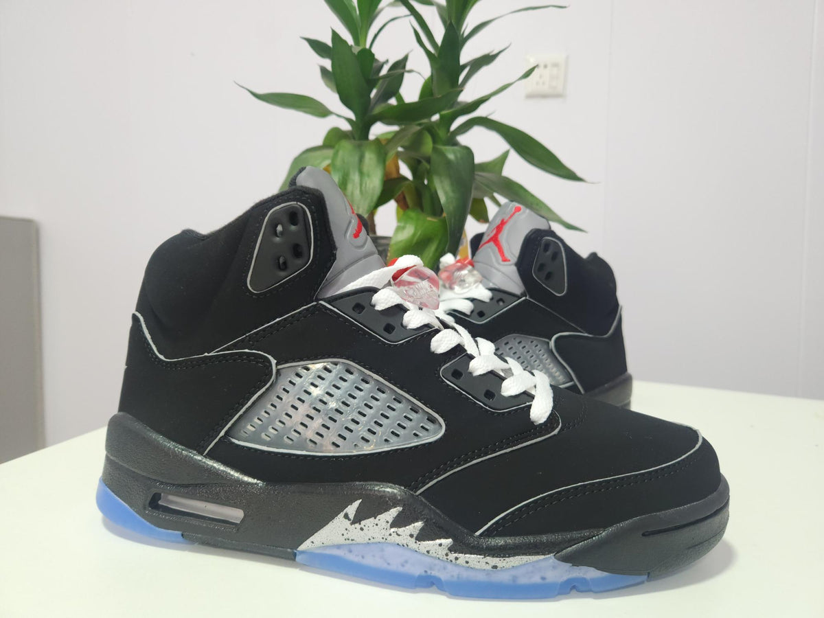 Air Jordan 5 Black Silver Trim Sneakers