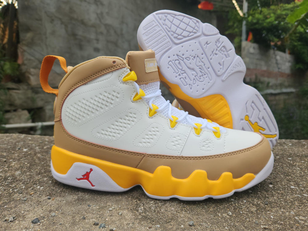 Air Jordan 9 White Ochre Sneakers