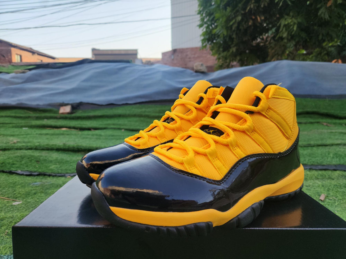 Air Jordan 11 Orange Yellow Black Sneakers