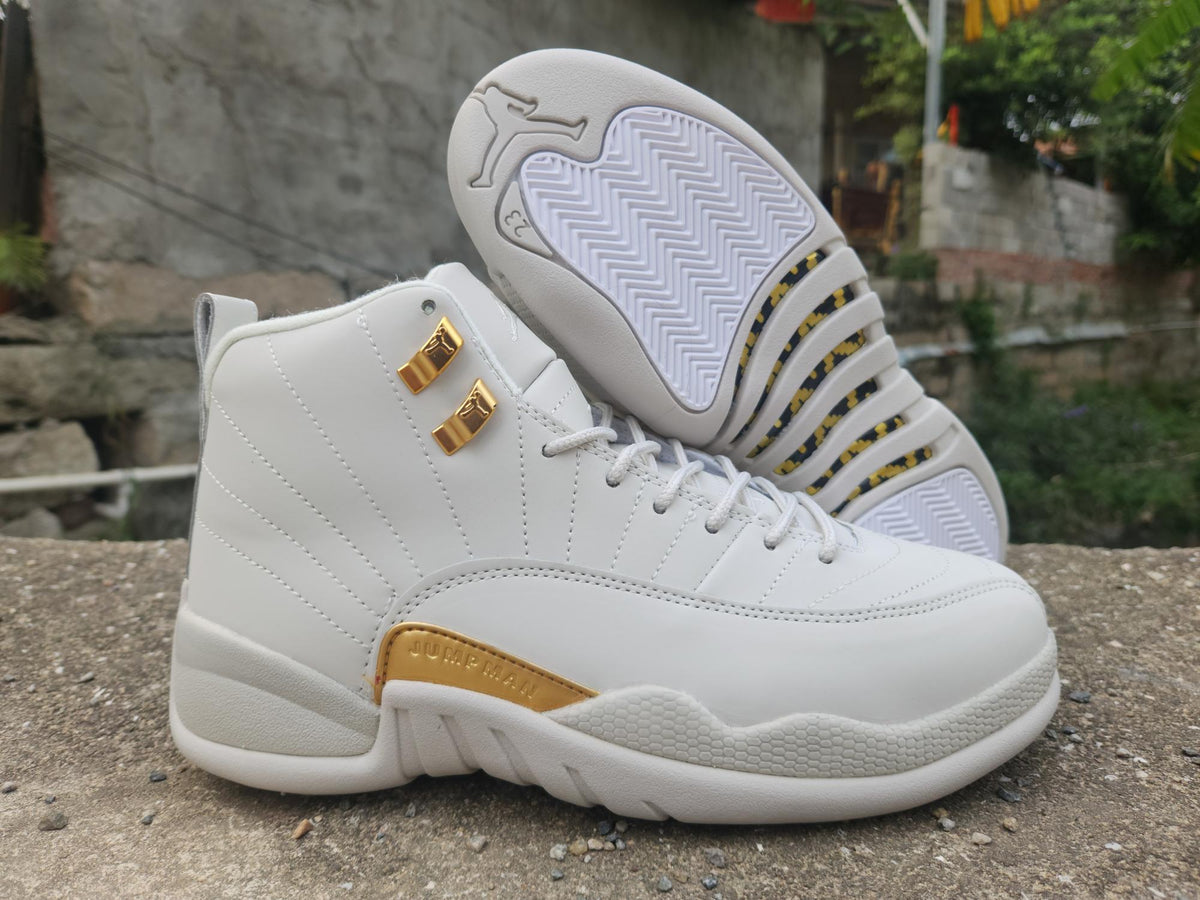 Air Jordan 12 Grey Gold Sneakers