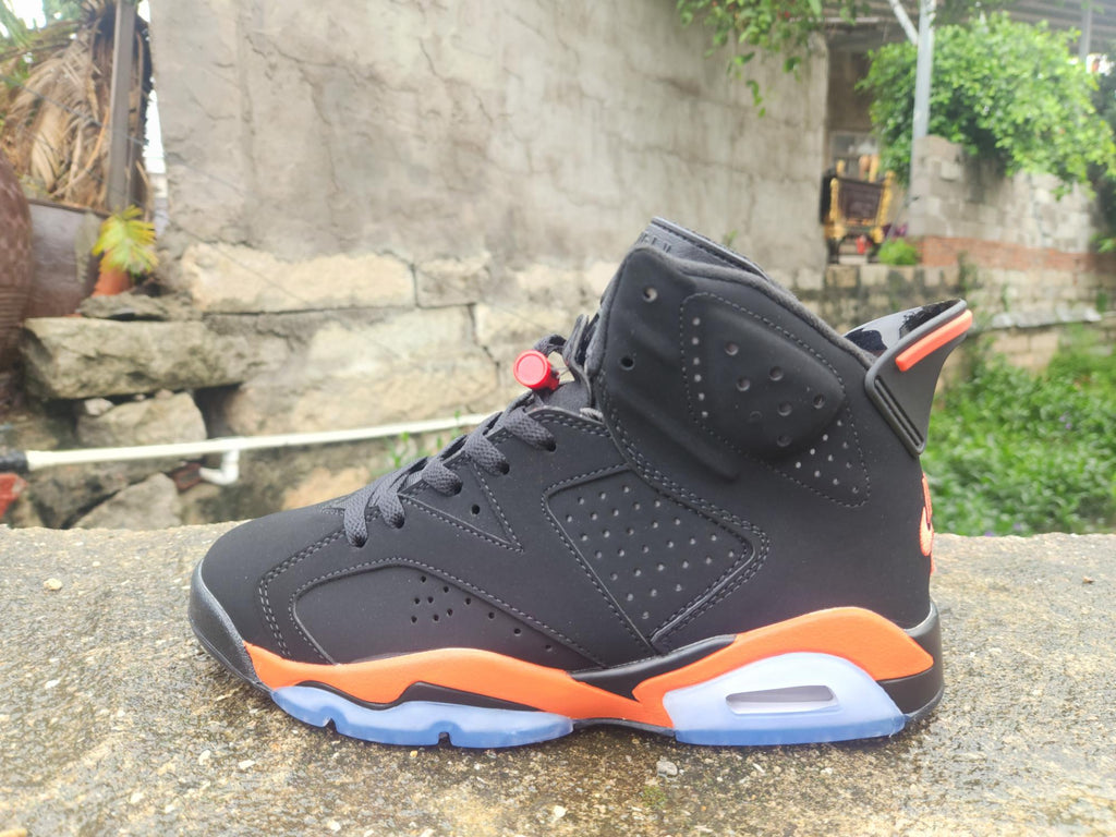 Air Jordan 6 Retro Shattered Backboard Black Orange Sneakers