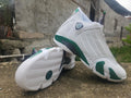 Air Jordan 14 White Green Sneakers
