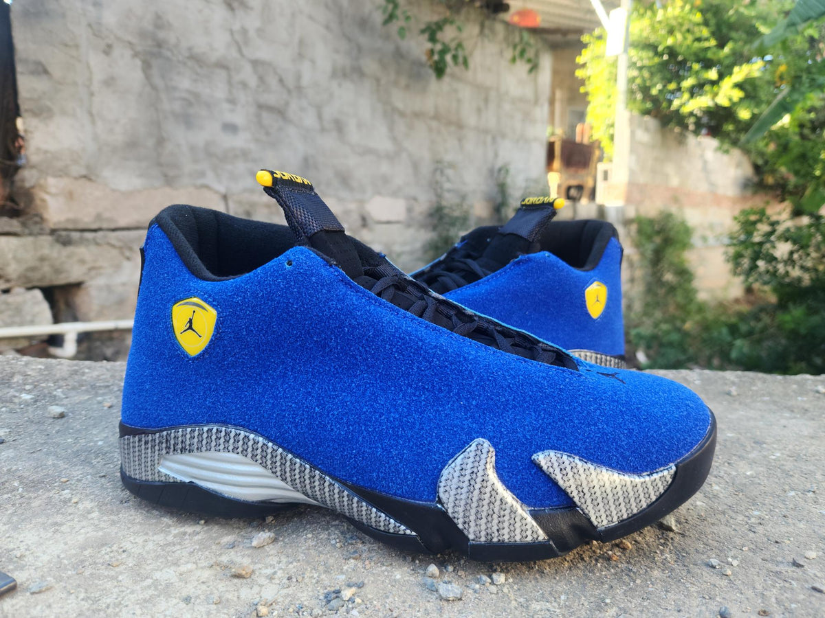 Air Jordan 14 Retro Full Blue Sneakers – Blue Black