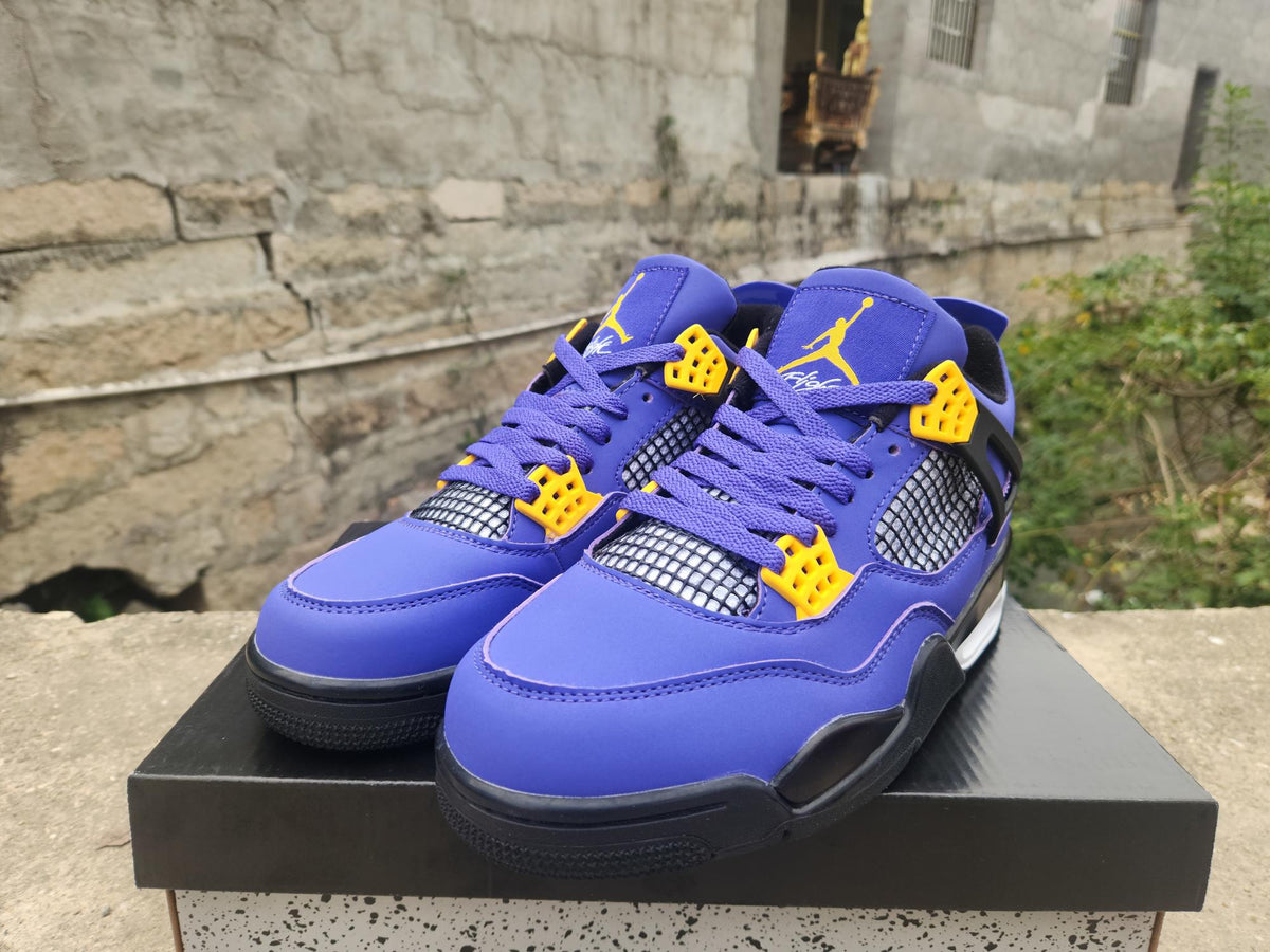 Air Jordan 4 Purple Yellow Sneakers
