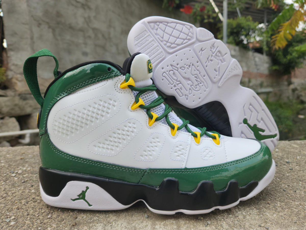 Air Jordan 9 White Green Sneakers