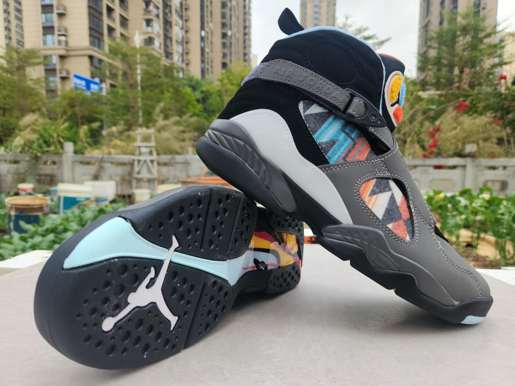 Air Jordan 8 Grey Black Jade Sneakers