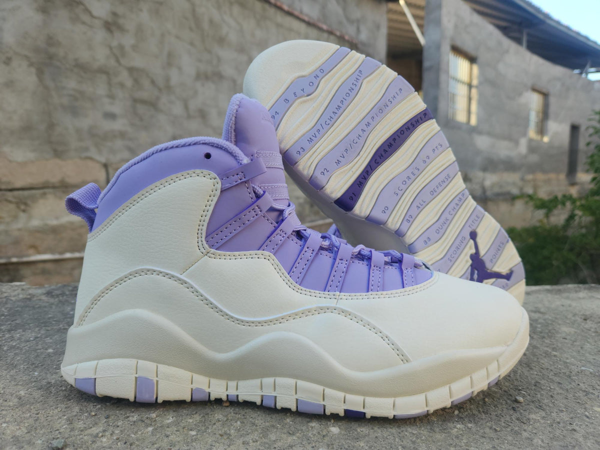 Air Jordan 10 White Purple Sneakers