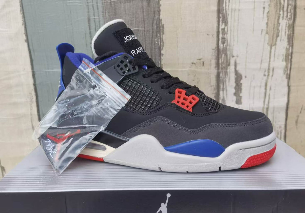 Air Jordan 4 Black Blue Red Men's Sneakers