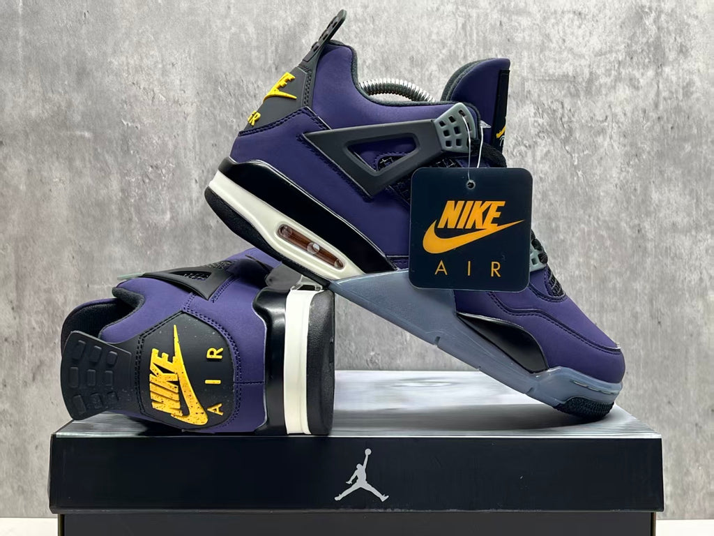 Air Jordan 4 Lakers Purple Gold Sneakers