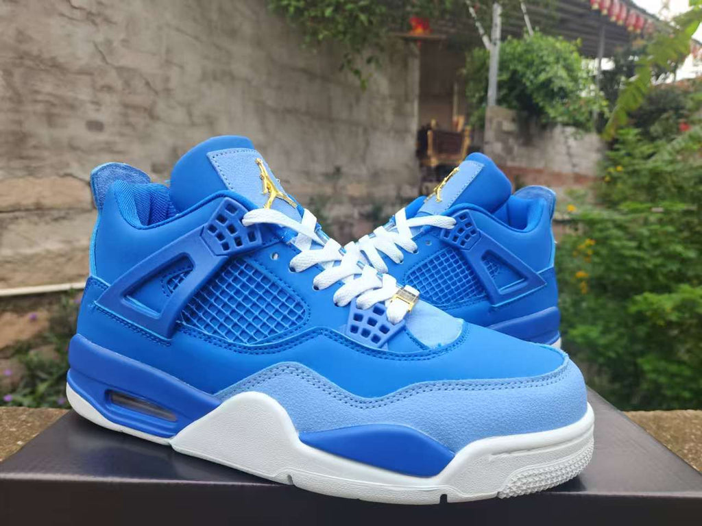 Air Jordan 4 Retro Royal Blue Gold Sneakers