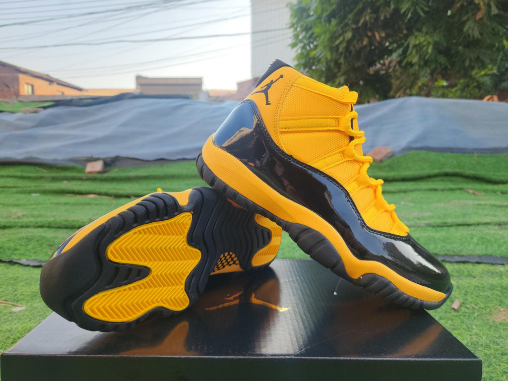 Air Jordan 11 Orange Yellow Black Sneakers