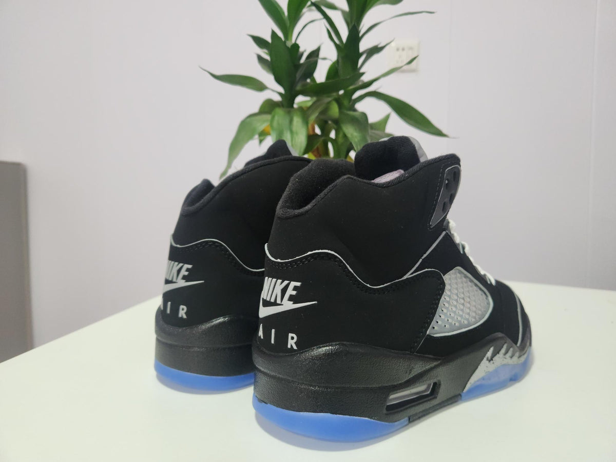 Air Jordan 5 Black Silver Trim Sneakers