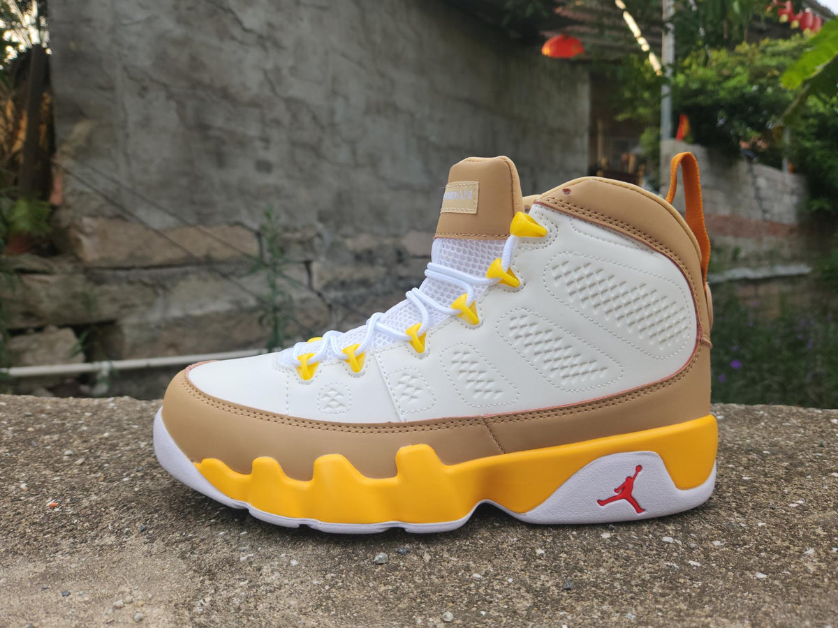 Air Jordan 9 White Ochre Sneakers