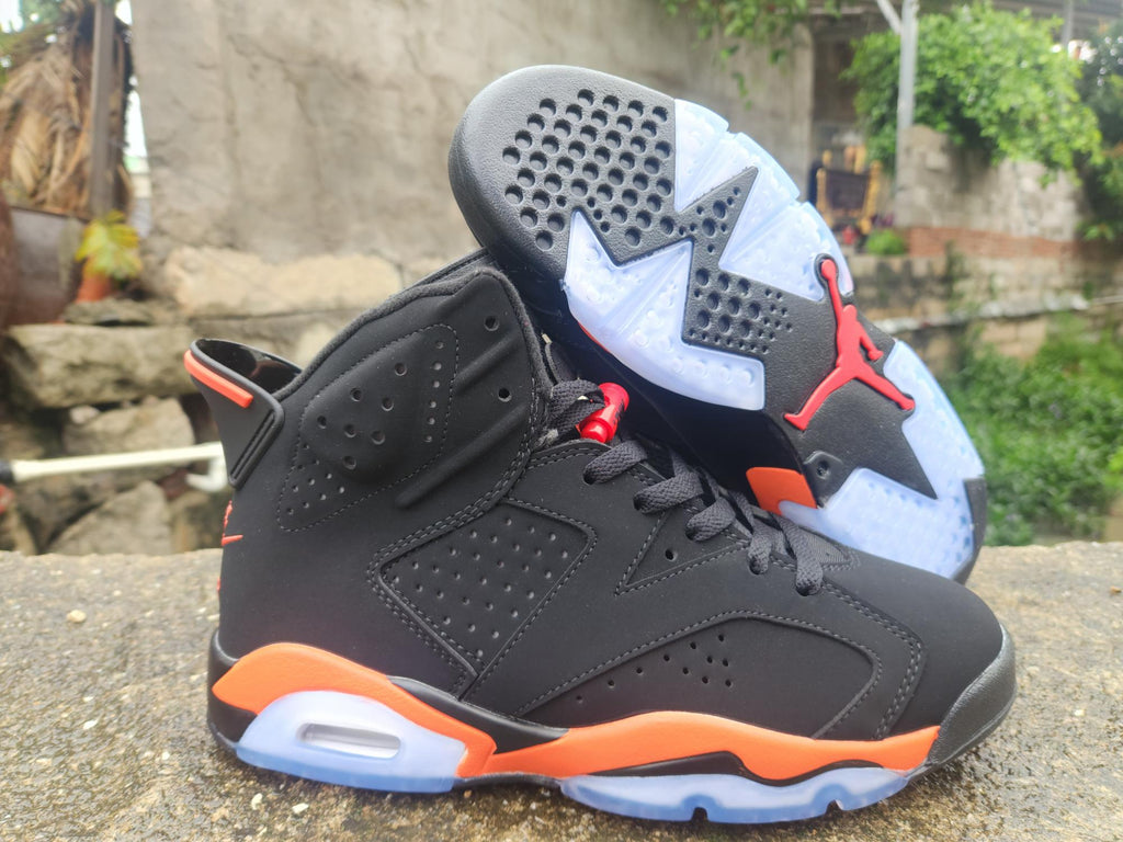 Air Jordan 6 Retro Shattered Backboard Black Orange Sneakers