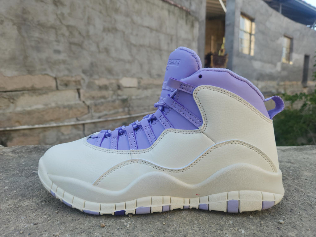 Air Jordan 10 White Purple Sneakers