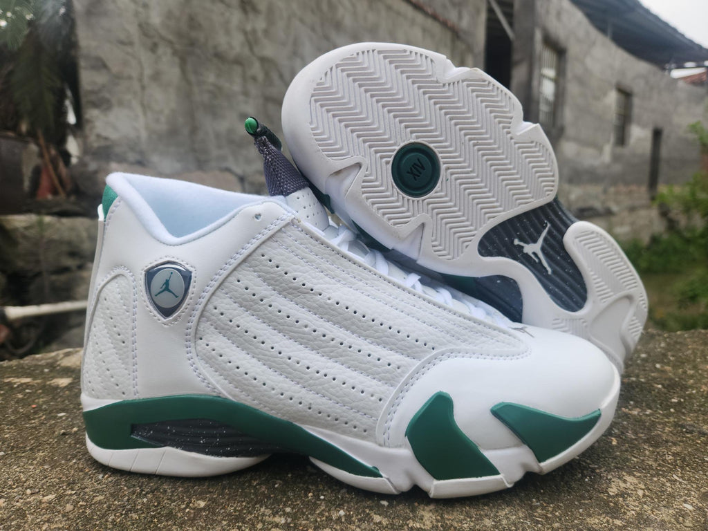 Air Jordan 14 White Green Sneakers