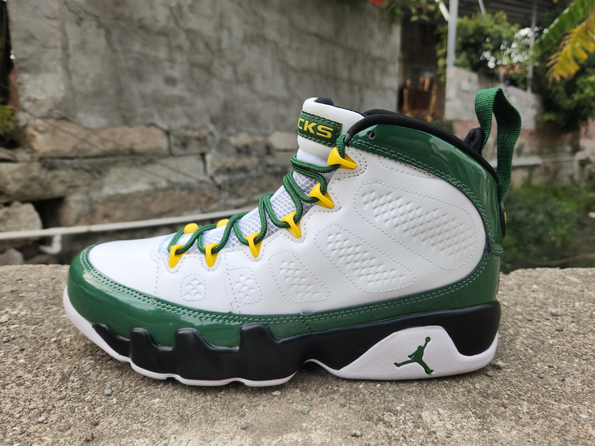 Air Jordan 9 White Green Sneakers