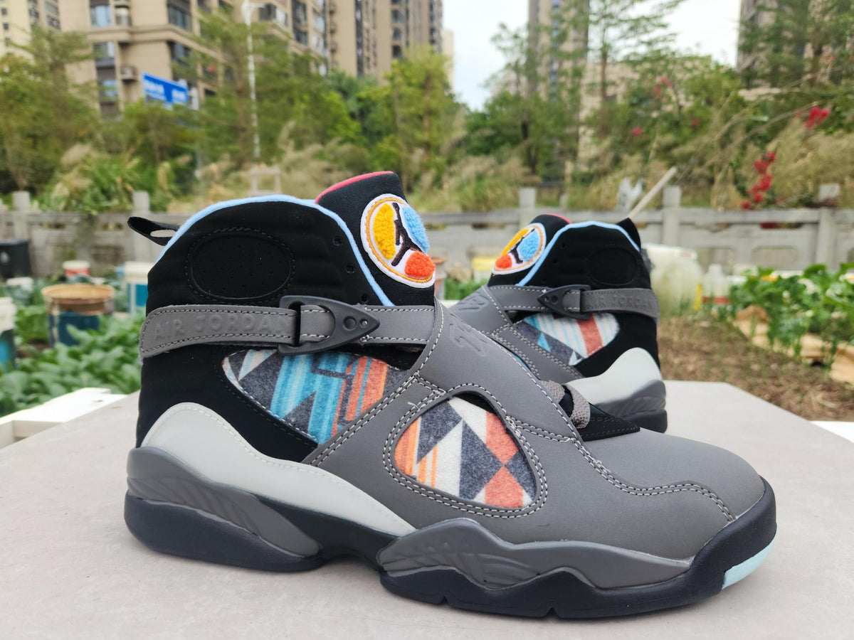 Air Jordan 8 Grey Black Jade Sneakers
