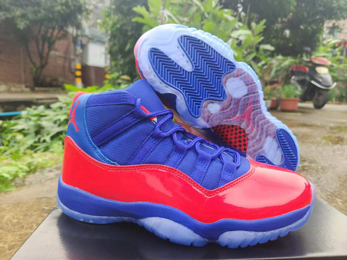 Air Jordan 11 Red Royal Blue Sneakers