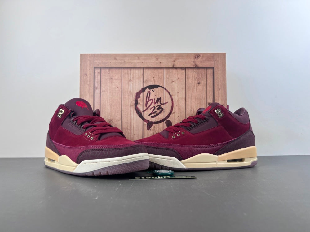Air Jordan 3 BIN 23 Burgundy Sneakers | L Version IO7744-600