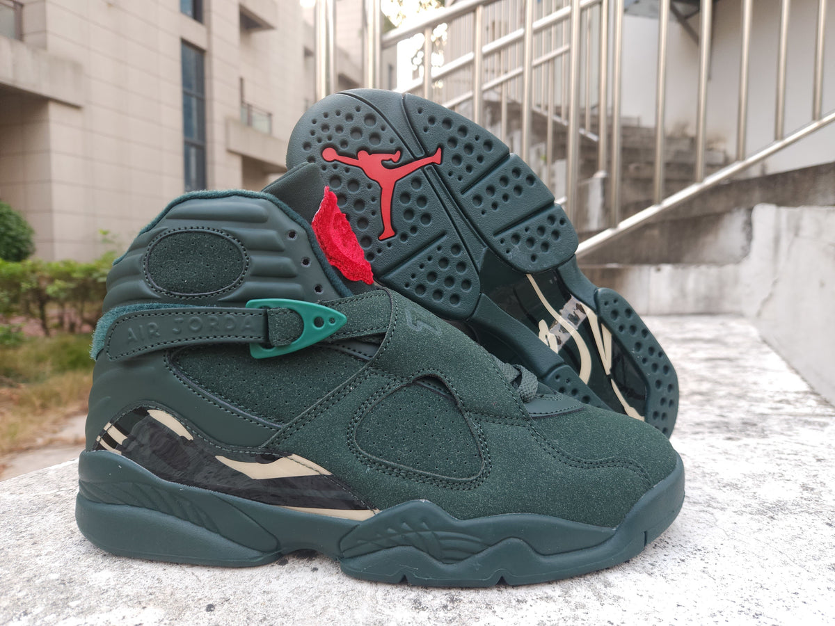 Air Jordan 8 Green Gold Black Red Sneakers