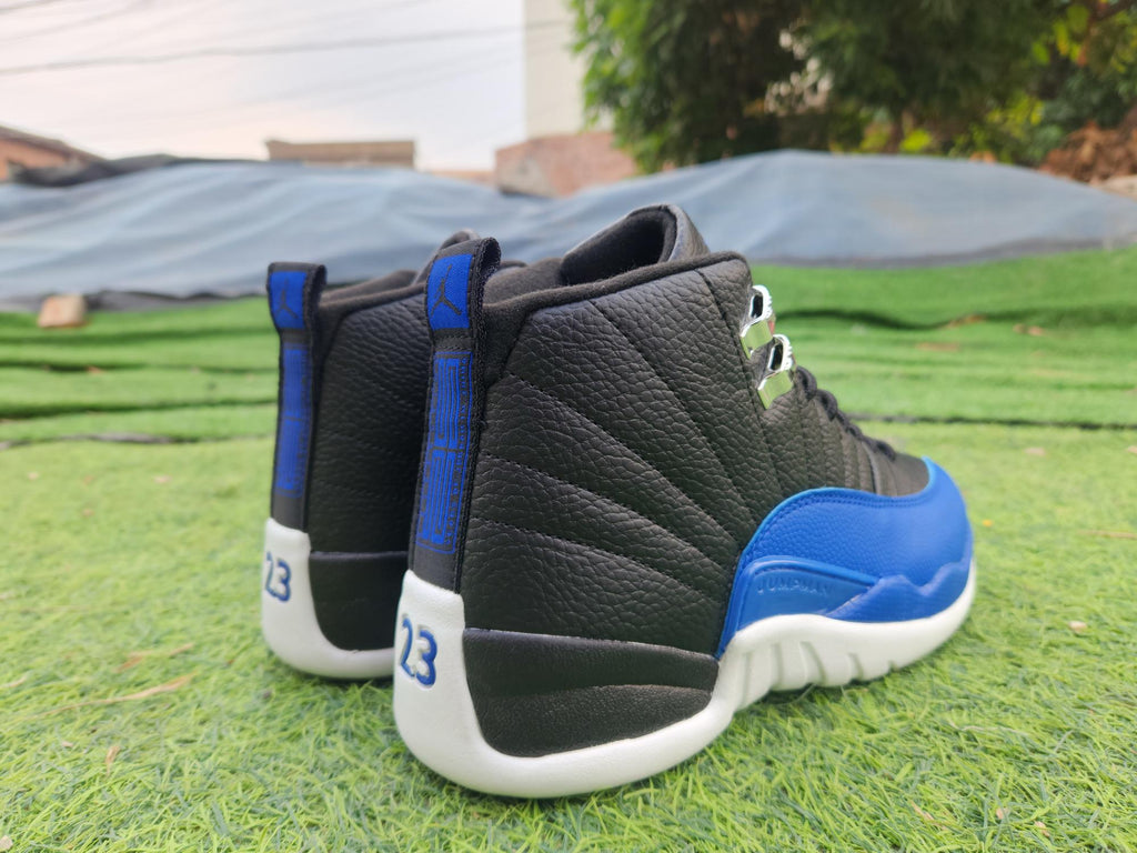 Air Jordan 12 Black Blue White Sneakers for Men & Women