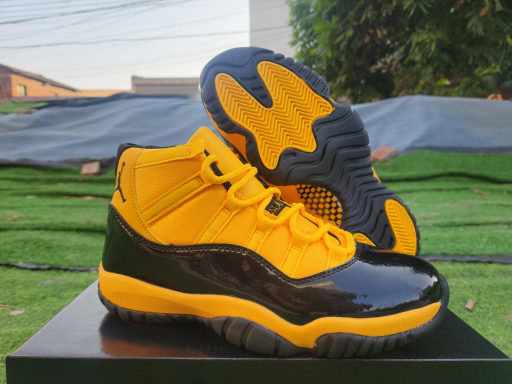 Air Jordan 11 Orange Yellow Black Sneakers