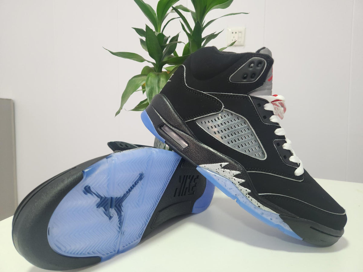 Air Jordan 5 Black Silver Trim Sneakers