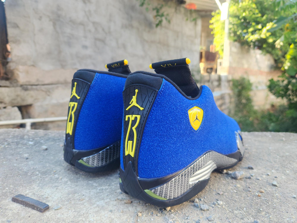 Air Jordan 14 Retro Full Blue Sneakers – Blue Black