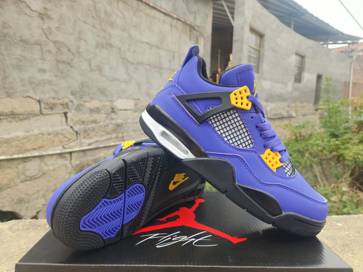 Air Jordan 4 Purple Yellow Sneakers