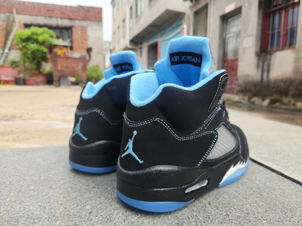Air Jordan 5 Black University Blue Sneakers