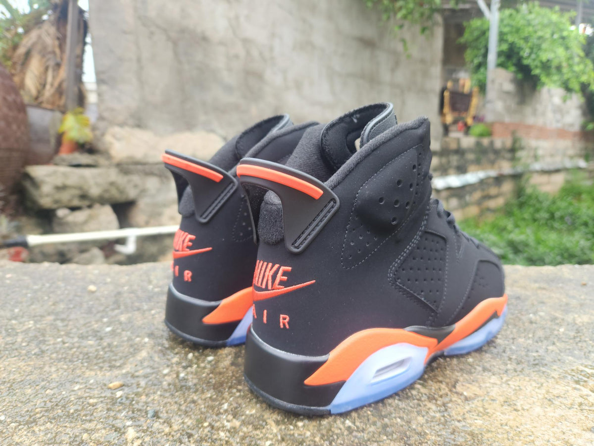 Air Jordan 6 Retro Shattered Backboard Black Orange Sneakers