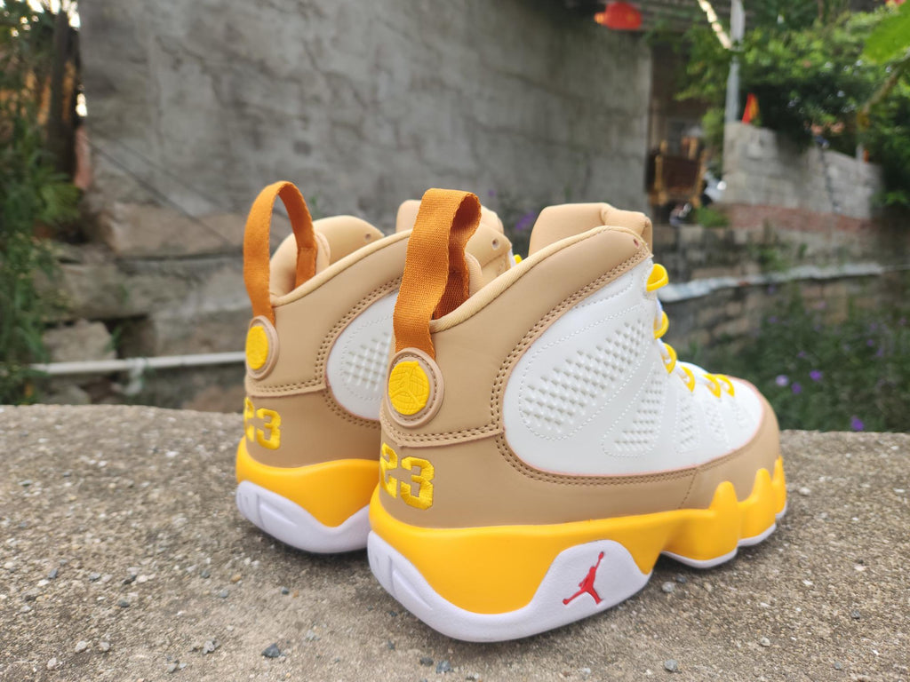Air Jordan 9 White Ochre Sneakers