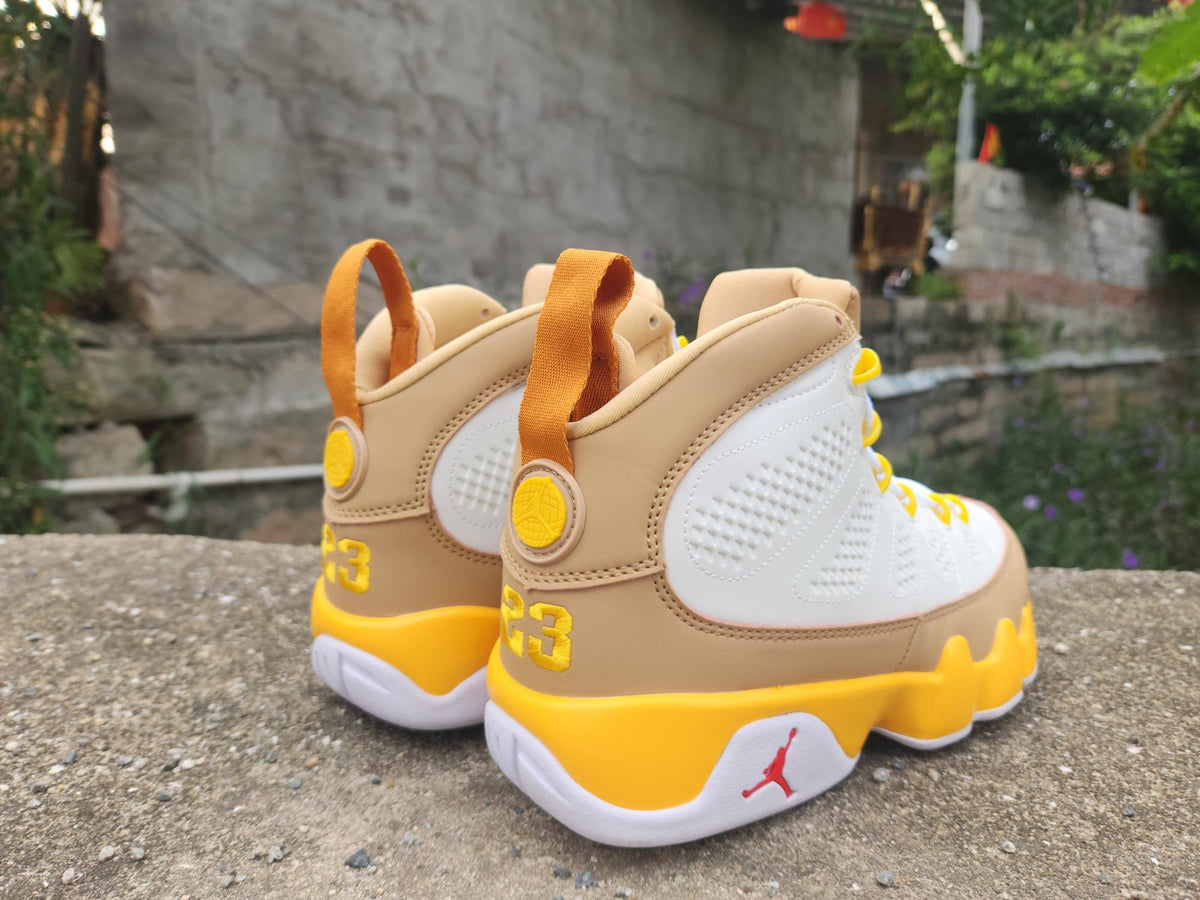 Air Jordan 9 White Ochre Sneakers
