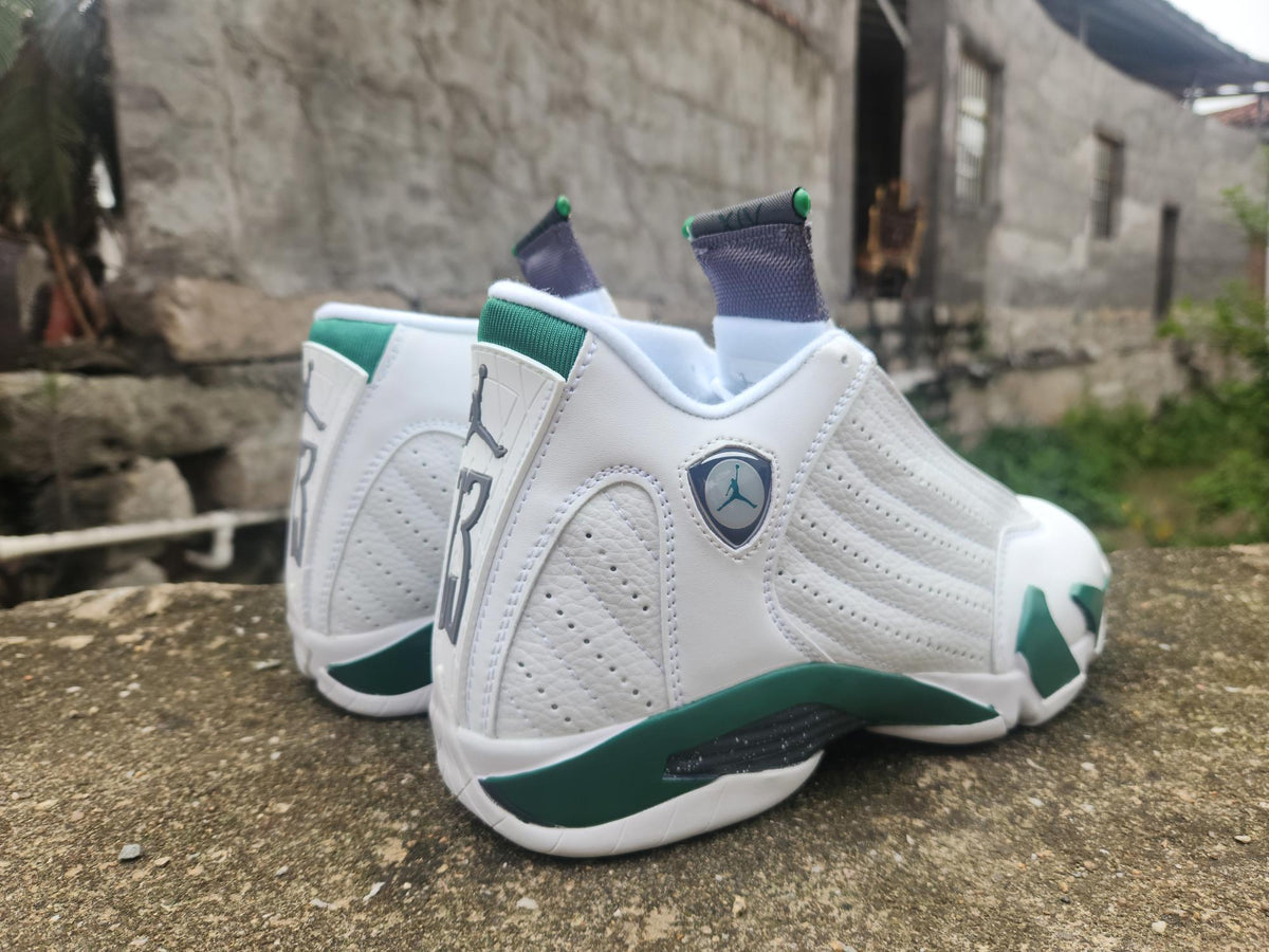 Air Jordan 14 White Green Sneakers