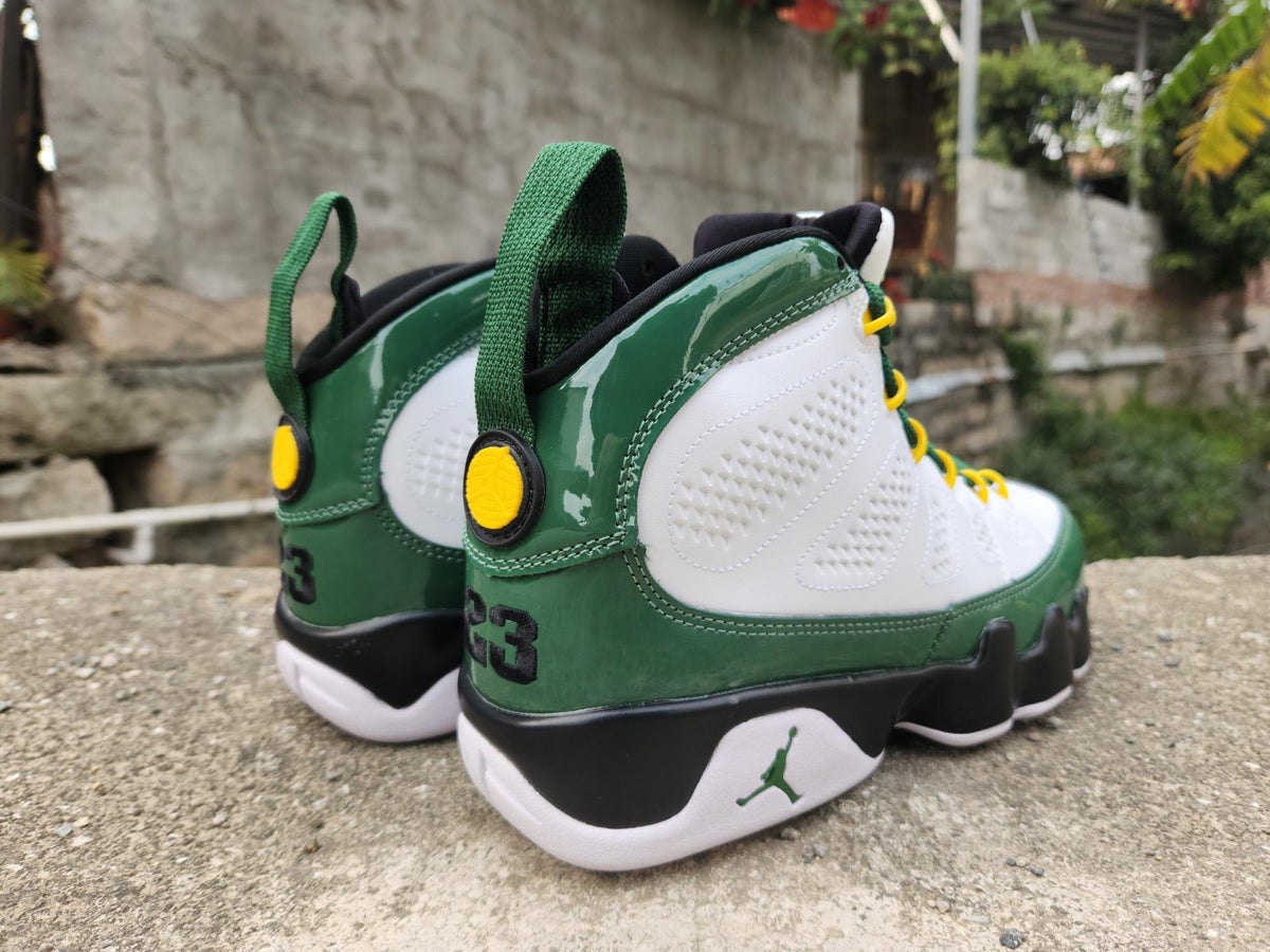 Air Jordan 9 White Green Sneakers
