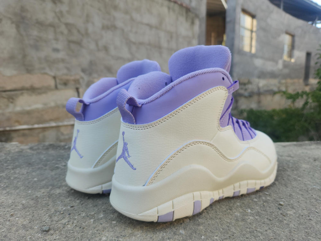 Air Jordan 10 White Purple Sneakers