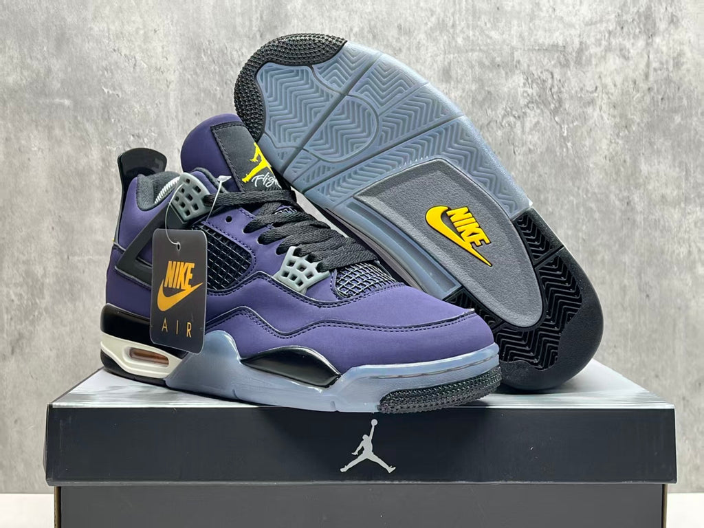 Air Jordan 4 Lakers Purple Gold Sneakers