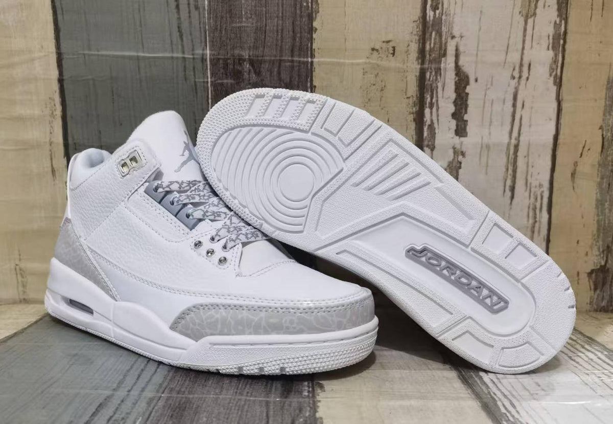Air Jordan 3 Retro Pure White Sneakers | Men & Women