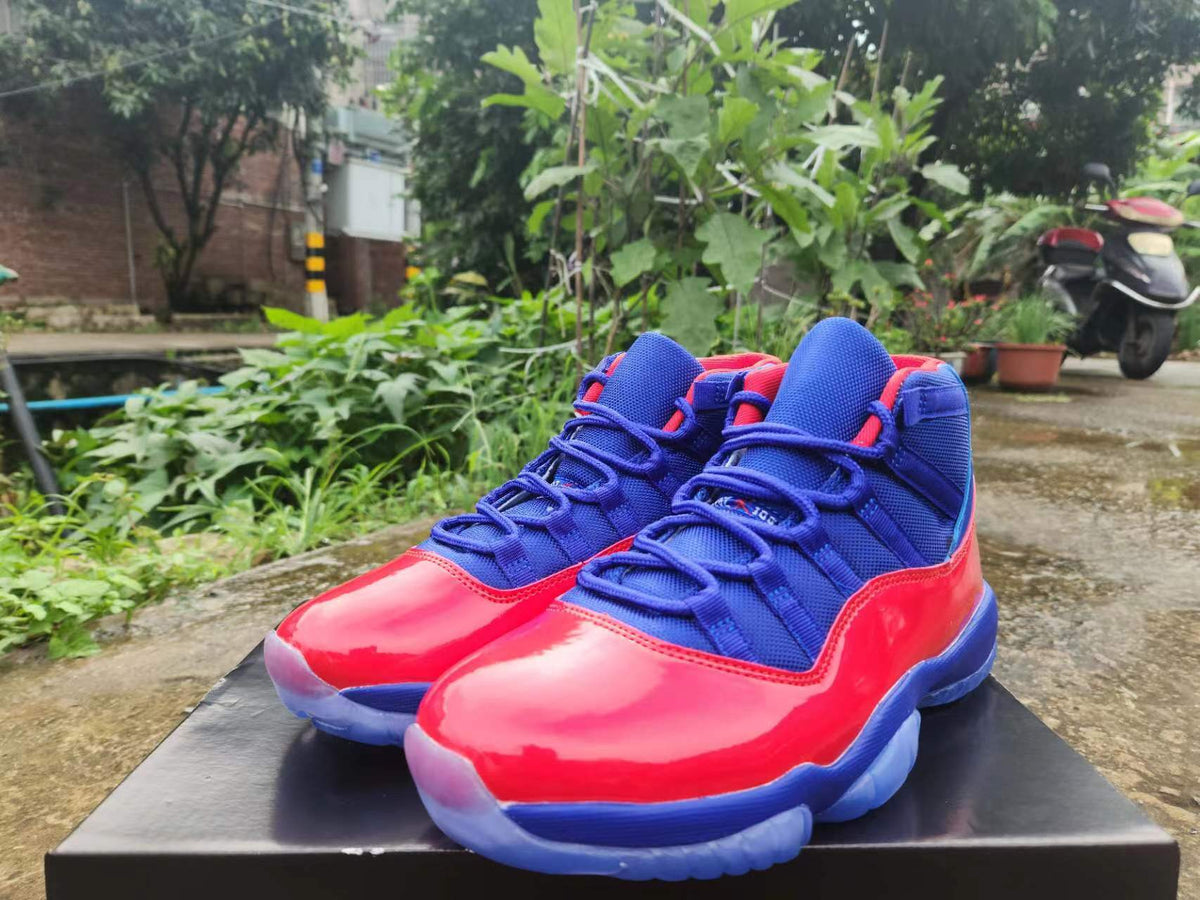 Air Jordan 11 Red Royal Blue Sneakers