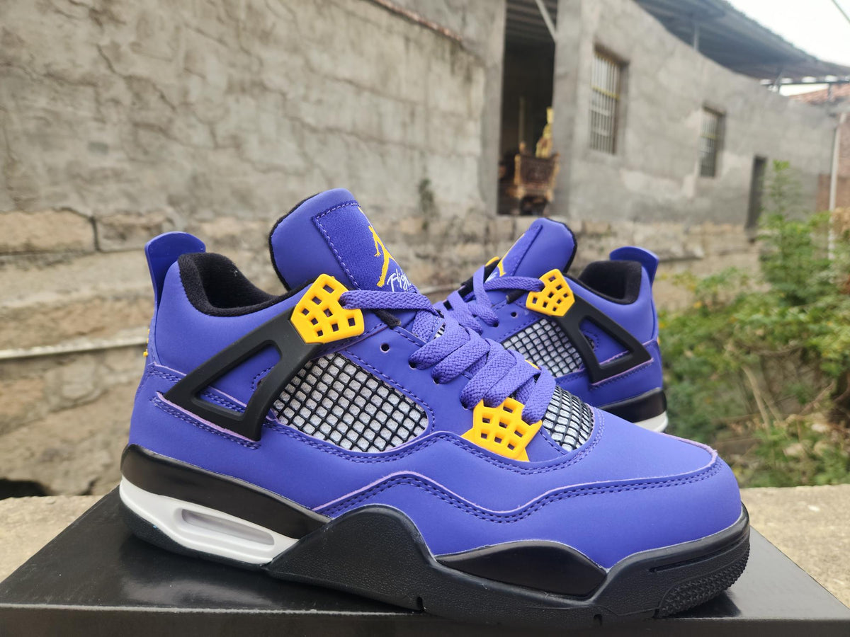 Air Jordan 4 Purple Yellow Sneakers