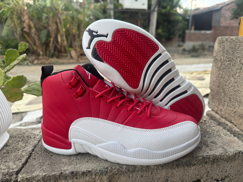 Air Jordan 12 Retro White Red Sneakers