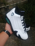 Air Jordan 14 Retro White-Black-Green Sneakers