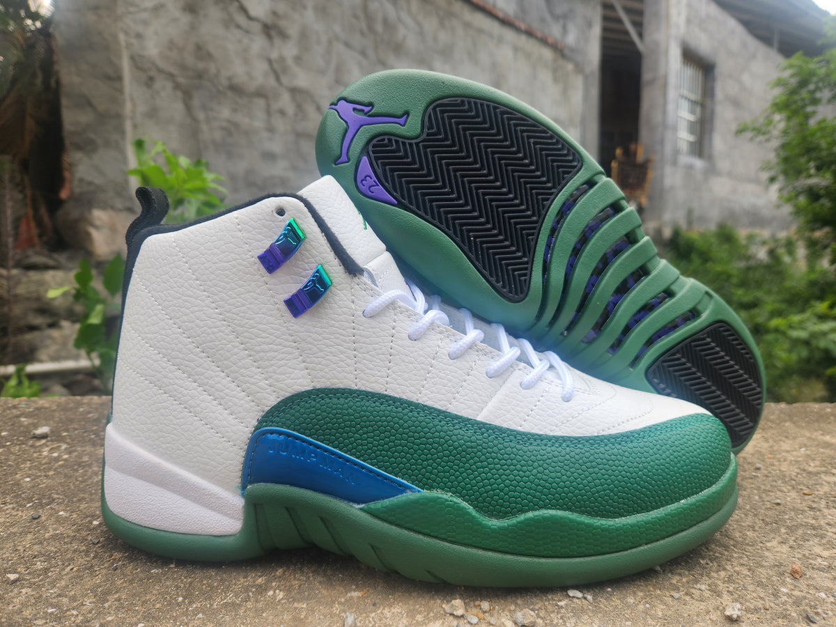 Air Jordan 12 New White Green Sneakers