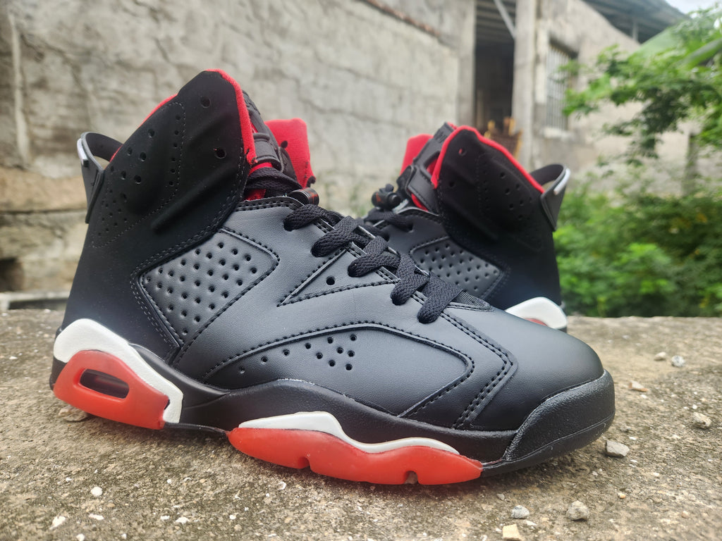 Air Jordan 6 Black Red Multi-Color Sneakers