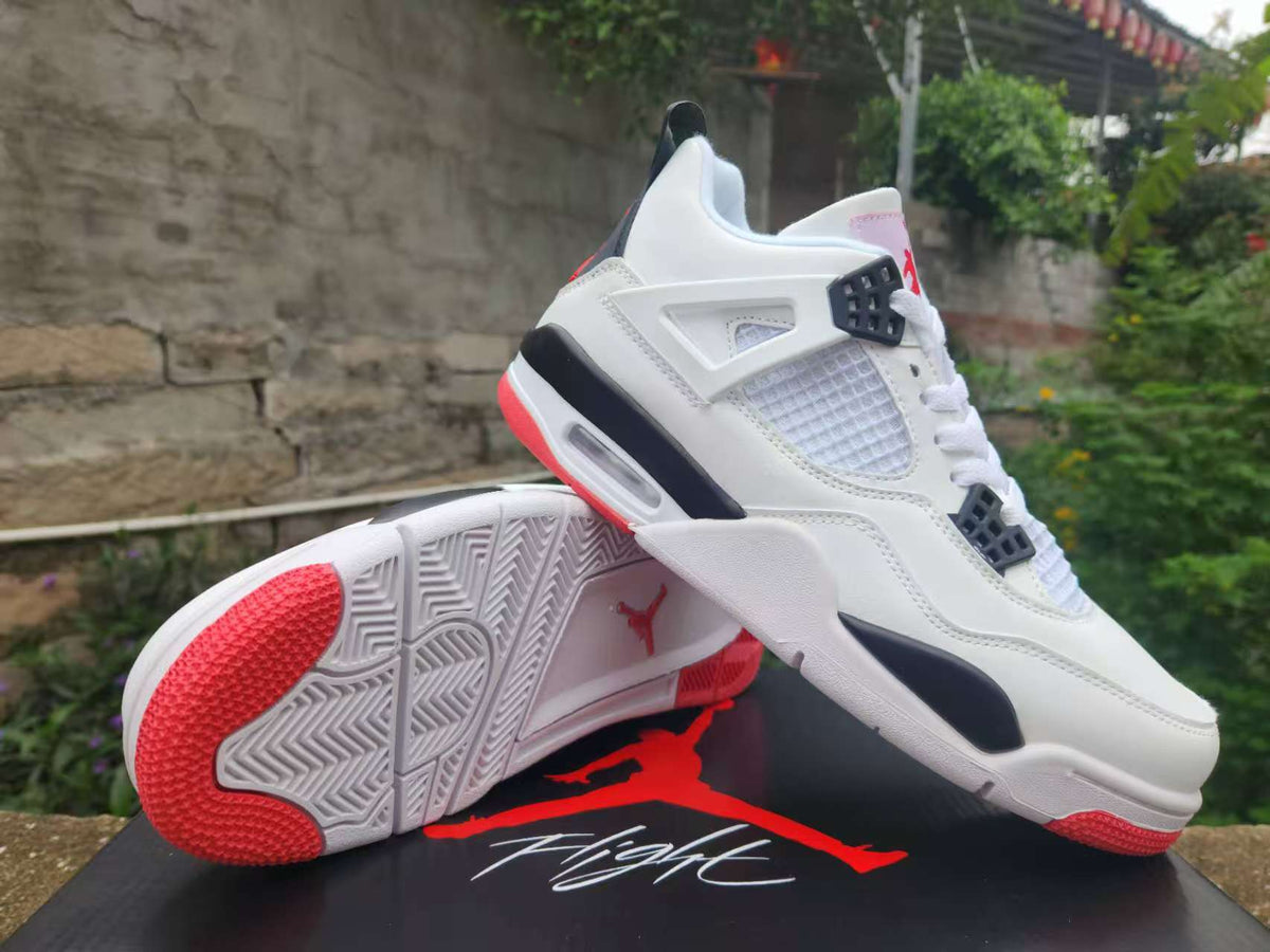 Air Jordan 4 Retro White-Red Sneakers