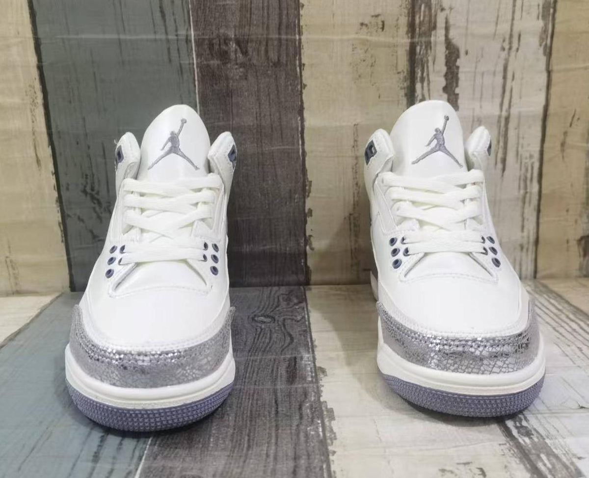 Air Jordan 3 Retro Beige & Silver Sneakers