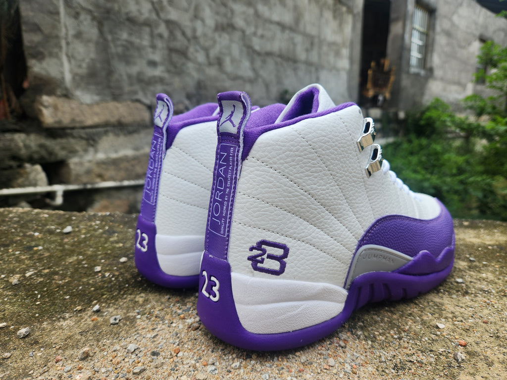Air Jordan 12 White Purple Sneakers