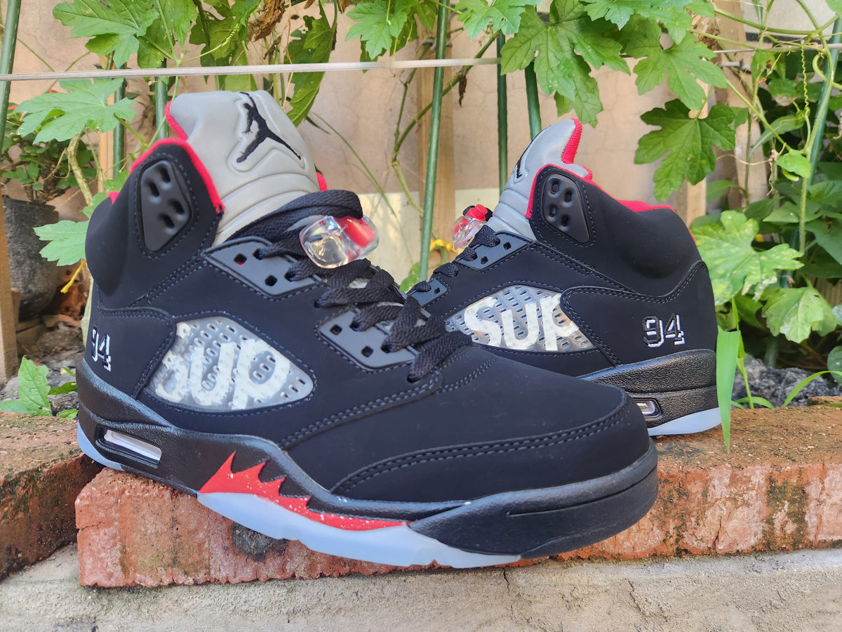 Air Jordan 5 SUP Black Red Sneakers
